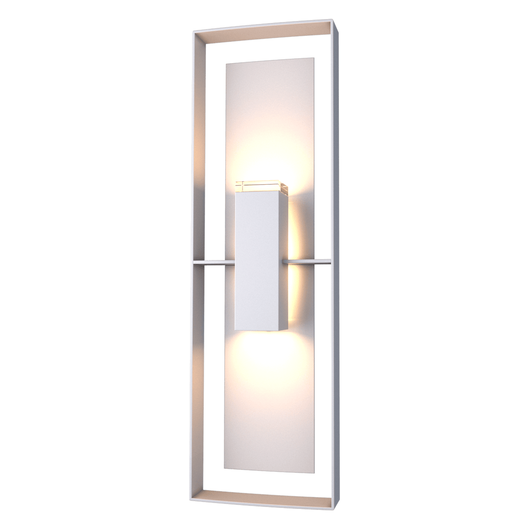 Hubbardton Forge Shadow Box Tall Outdoor Sconce Outdoor Wall Lights Hubbardton Forge Coastal Burnished Steel Clear Glass (ZM) Coastal Burnished Steel