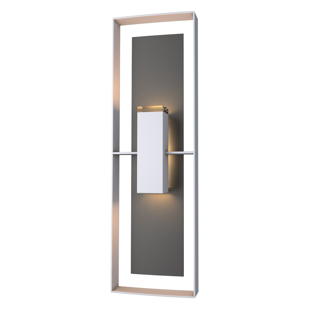 Hubbardton Forge Shadow Box Tall Outdoor Sconce Outdoor Wall Lights Hubbardton Forge Coastal Burnished Steel Clear Glass (ZM) Coastal Black