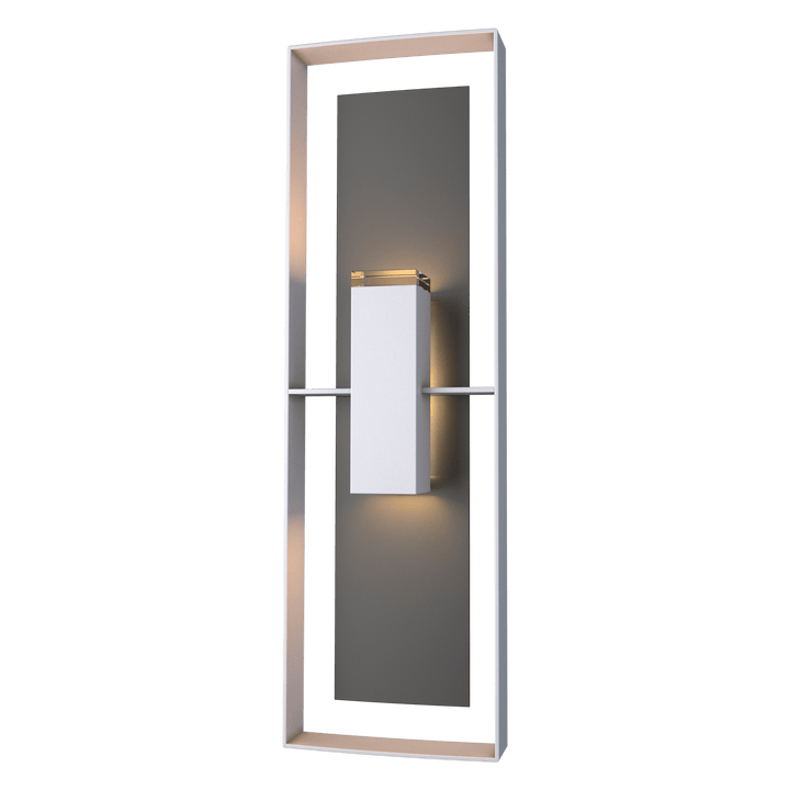 Hubbardton Forge Shadow Box Tall Outdoor Sconce Outdoor Wall Lights Hubbardton Forge Coastal Burnished Steel Clear Glass (ZM) Coastal Black