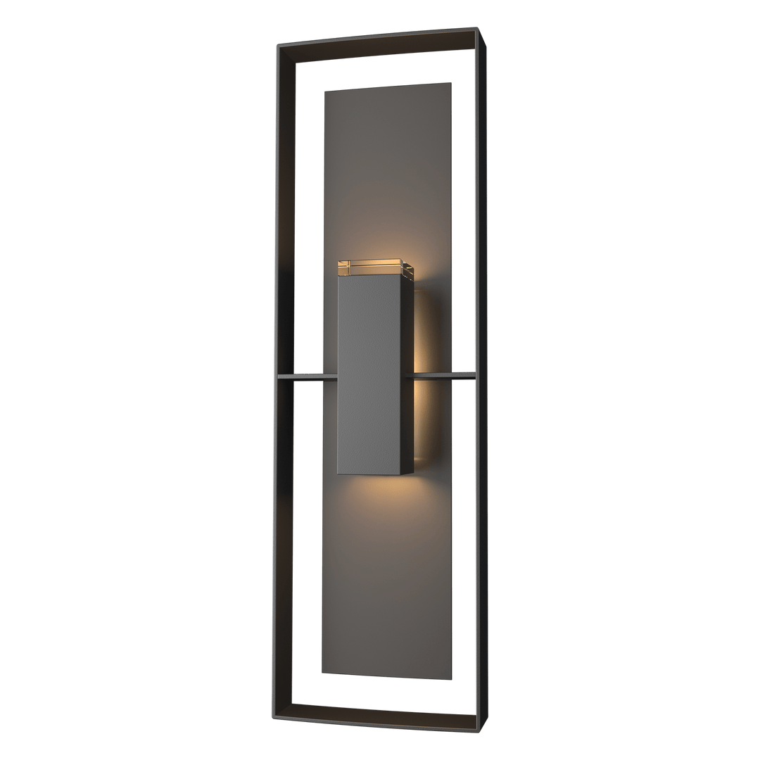 Hubbardton Forge Shadow Box Tall Outdoor Sconce Outdoor Wall Lights Hubbardton Forge Coastal Black Clear Glass (ZM) Coastal Oil Rubbed Bronze