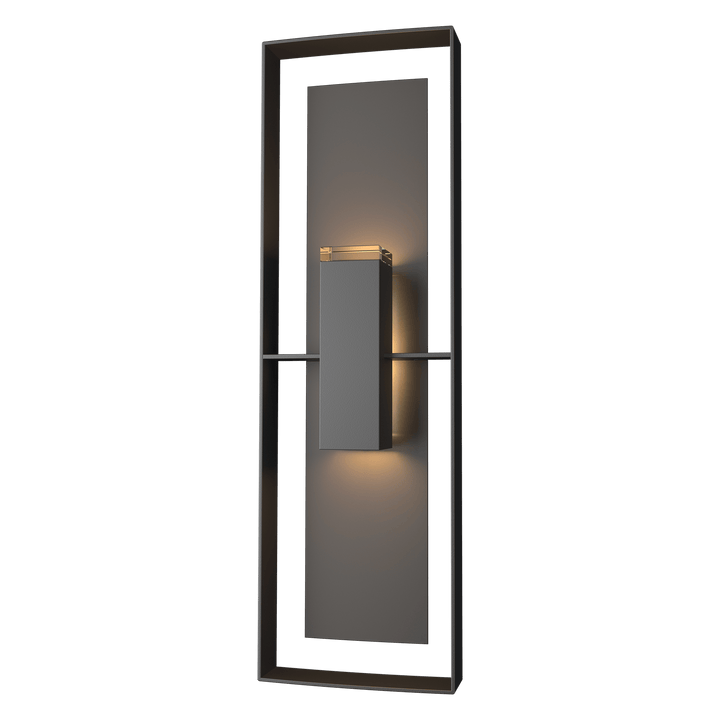 Hubbardton Forge Shadow Box Tall Outdoor Sconce Outdoor Wall Lights Hubbardton Forge Coastal Black Clear Glass (ZM) Coastal Oil Rubbed Bronze