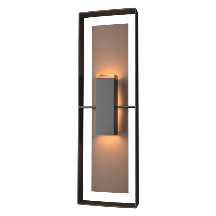 Hubbardton Forge Shadow Box Tall Outdoor Sconce Outdoor Wall Lights Hubbardton Forge Coastal Black Clear Glass (ZM) Coastal Bronze