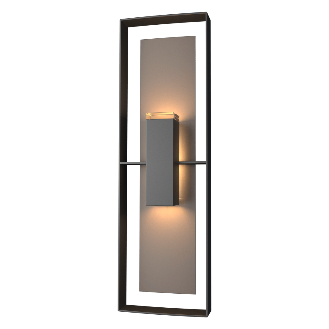 Hubbardton Forge Shadow Box Tall Outdoor Sconce Outdoor Wall Lights Hubbardton Forge Coastal Black Clear Glass (ZM) Coastal Dark Smoke