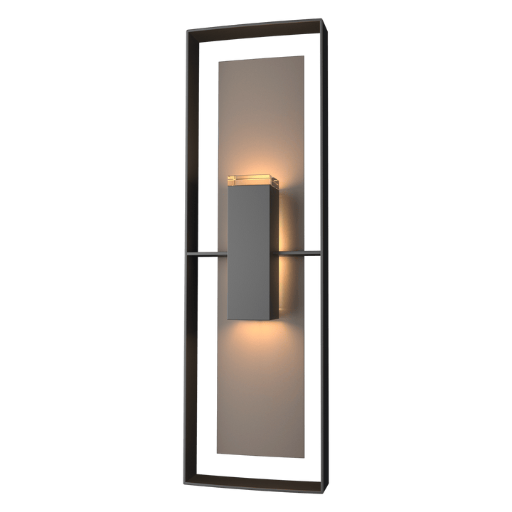 Hubbardton Forge Shadow Box Tall Outdoor Sconce Outdoor Wall Lights Hubbardton Forge Coastal Black Clear Glass (ZM) Coastal Dark Smoke