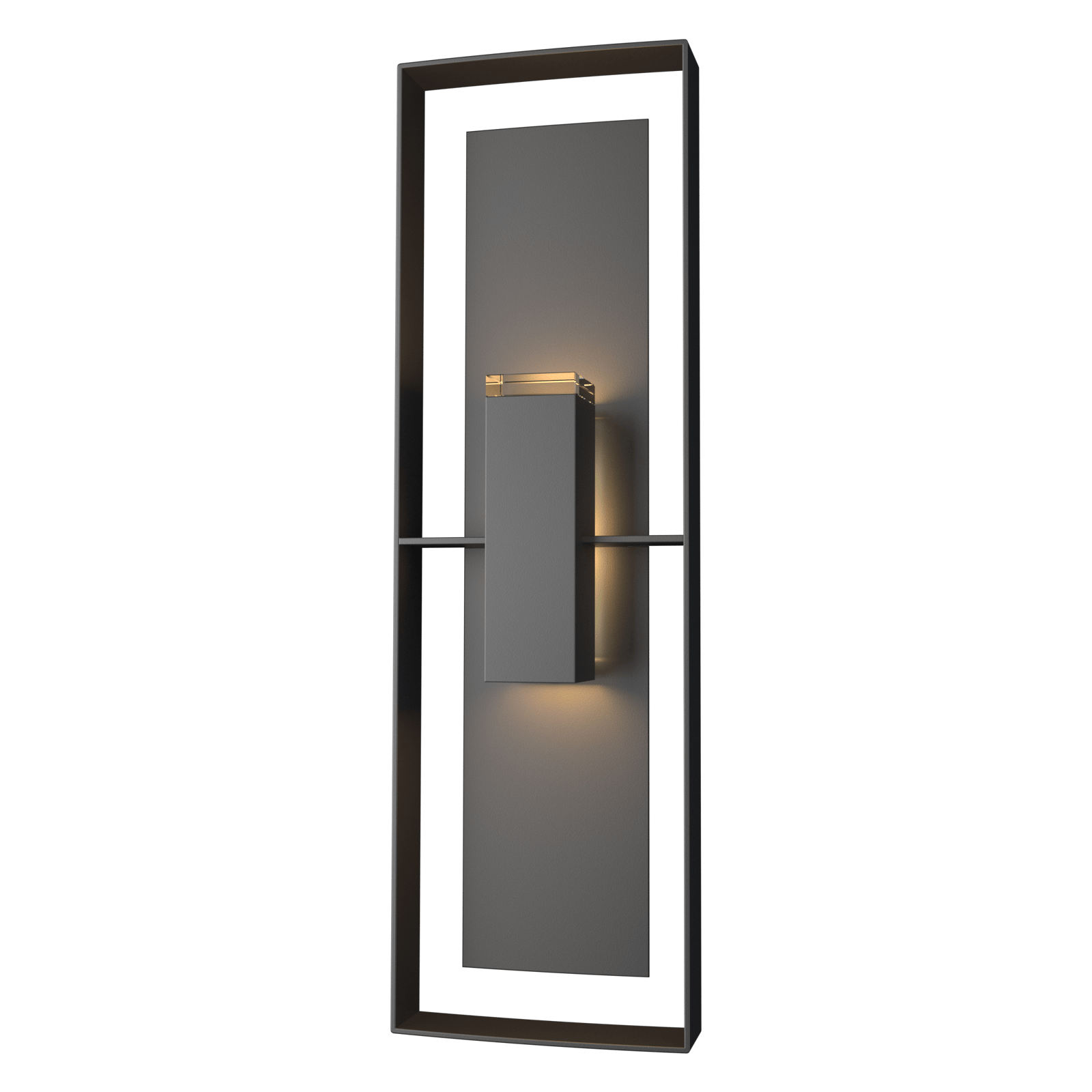 Hubbardton Forge Shadow Box Tall Outdoor Sconce Outdoor l Wall Hubbardton Forge Coastal Black Clear Glass (ZM) Coastal Black