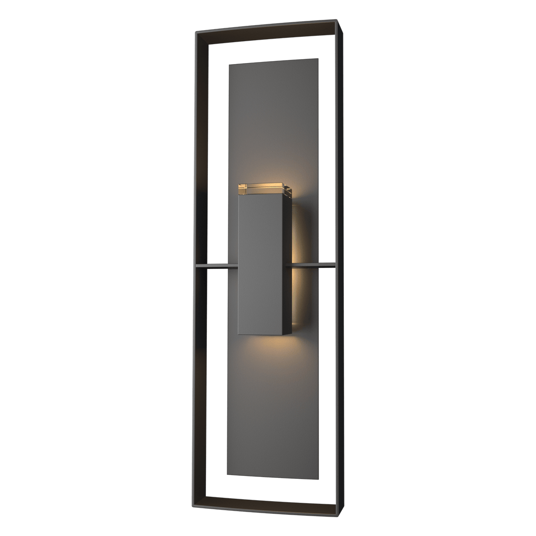 Hubbardton Forge Shadow Box Tall Outdoor Sconce Outdoor Wall Lights Hubbardton Forge Coastal Black Clear Glass (ZM) Coastal Black