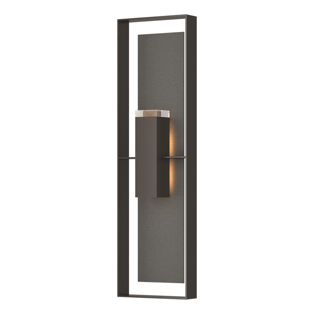 Hubbardton Forge Shadow Box Extra Tall Sconce Outdoor Wall Lights Hubbardton Forge Coastal Oil Rubbed Bronze Clear Glass (ZM) Coastal Natural Iron