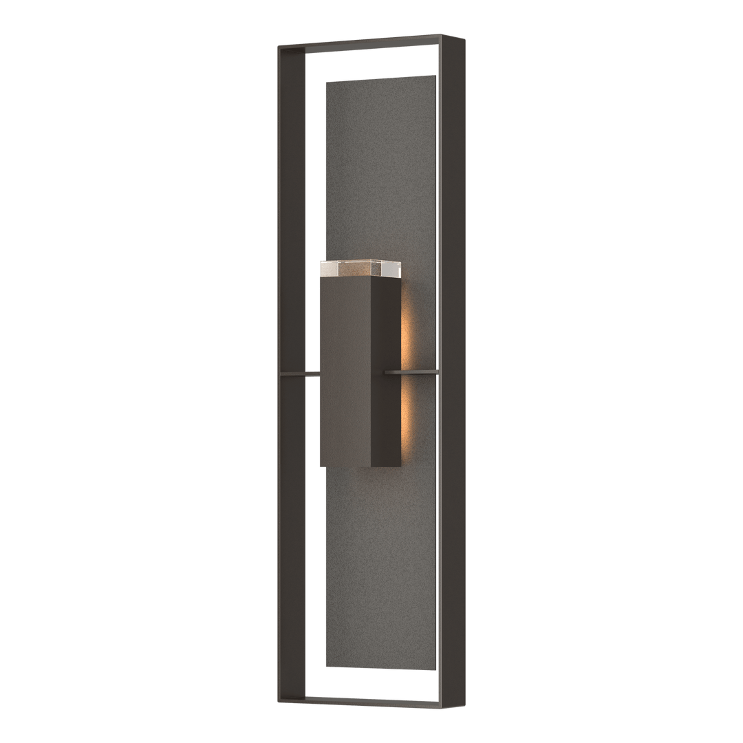 Hubbardton Forge Shadow Box Extra Tall Sconce Outdoor Wall Lights Hubbardton Forge Coastal Oil Rubbed Bronze Clear Glass (ZM) Coastal Natural Iron