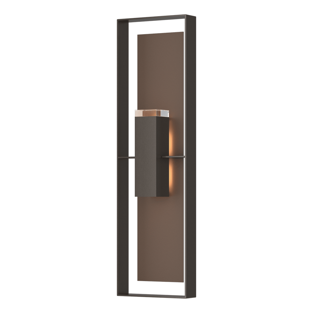 Hubbardton Forge Shadow Box Extra Tall Sconce Outdoor Wall Lights Hubbardton Forge Coastal Oil Rubbed Bronze Clear Glass (ZM) Coastal Bronze