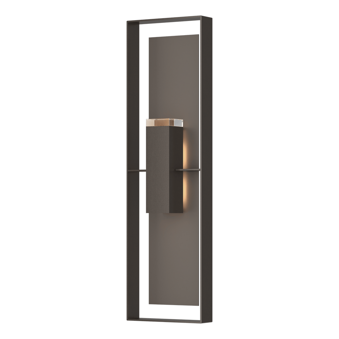 Hubbardton Forge Shadow Box Extra Tall Sconce Outdoor Wall Lights Hubbardton Forge Coastal Oil Rubbed Bronze Clear Glass (ZM) Coastal Dark Smoke