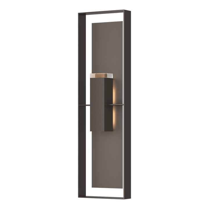 Hubbardton Forge Shadow Box Extra Tall Sconce Outdoor Wall Lights Hubbardton Forge Coastal Oil Rubbed Bronze Clear Glass (ZM) Coastal Dark Smoke