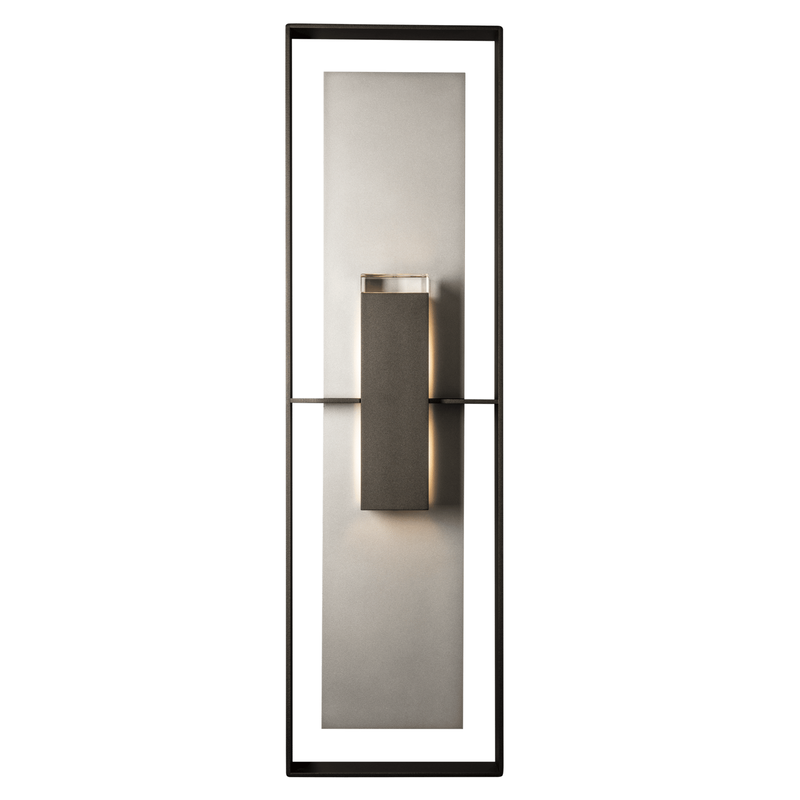 Hubbardton Forge Shadow Box Extra Tall Sconce Outdoor l Wall Hubbardton Forge Coastal Oil Rubbed Bronze Clear Glass (ZM) Coastal Oil Rubbed Bronze