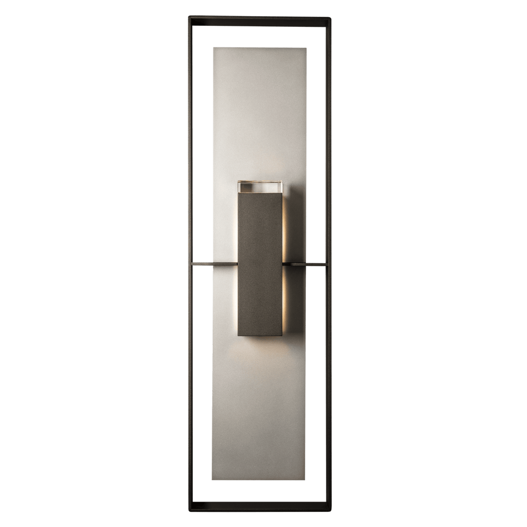 Hubbardton Forge Shadow Box Extra Tall Sconce Outdoor Wall Lights Hubbardton Forge Coastal Oil Rubbed Bronze Clear Glass (ZM) Coastal Oil Rubbed Bronze