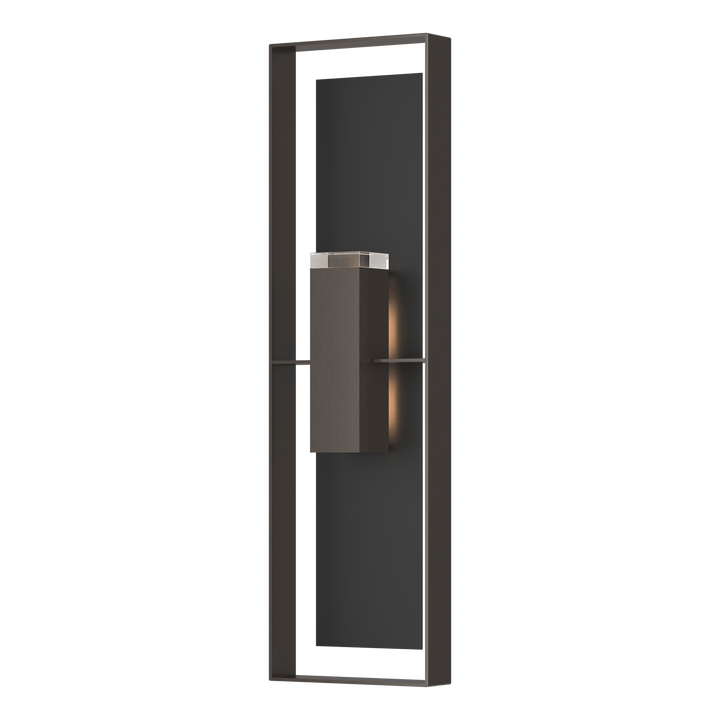 Hubbardton Forge Shadow Box Extra Tall Sconce Outdoor Wall Lights Hubbardton Forge Coastal Oil Rubbed Bronze Clear Glass (ZM) Coastal Black