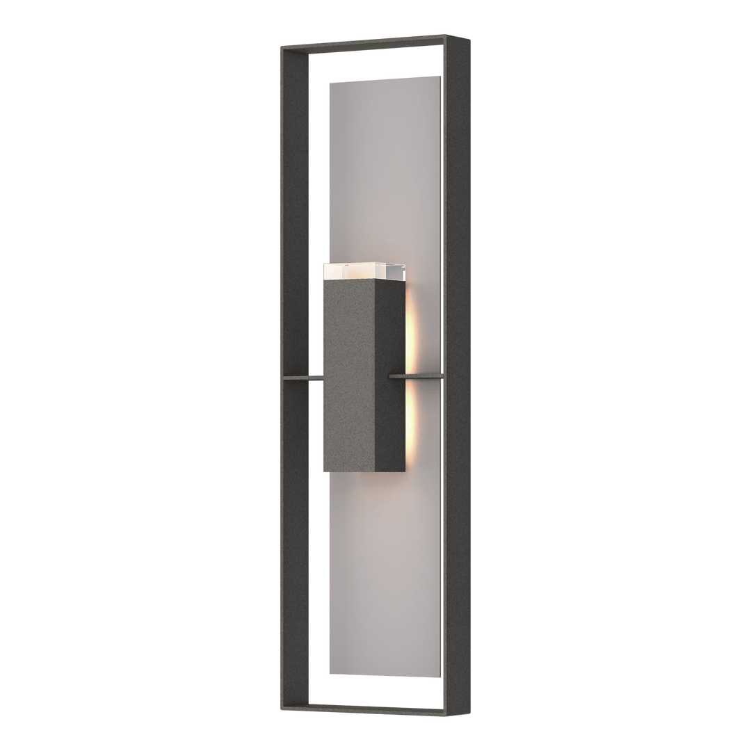 Hubbardton Forge Shadow Box Extra Tall Sconce Outdoor Wall Lights Hubbardton Forge Coastal Natural Iron Clear Glass (ZM) Coastal Burnished Steel