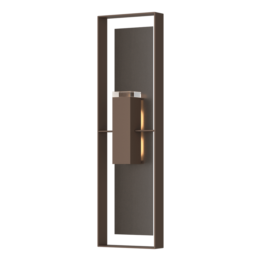 Hubbardton Forge Shadow Box Extra Tall Sconce Outdoor Wall Lights Hubbardton Forge Coastal Bronze Clear Glass (ZM) Coastal Oil Rubbed Bronze