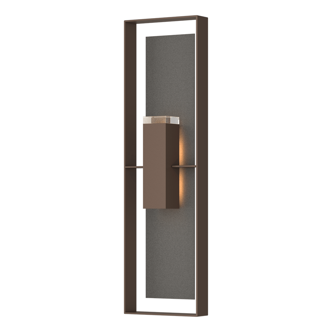 Hubbardton Forge Shadow Box Extra Tall Sconce Outdoor Wall Lights Hubbardton Forge Coastal Bronze Clear Glass (ZM) Coastal Natural Iron