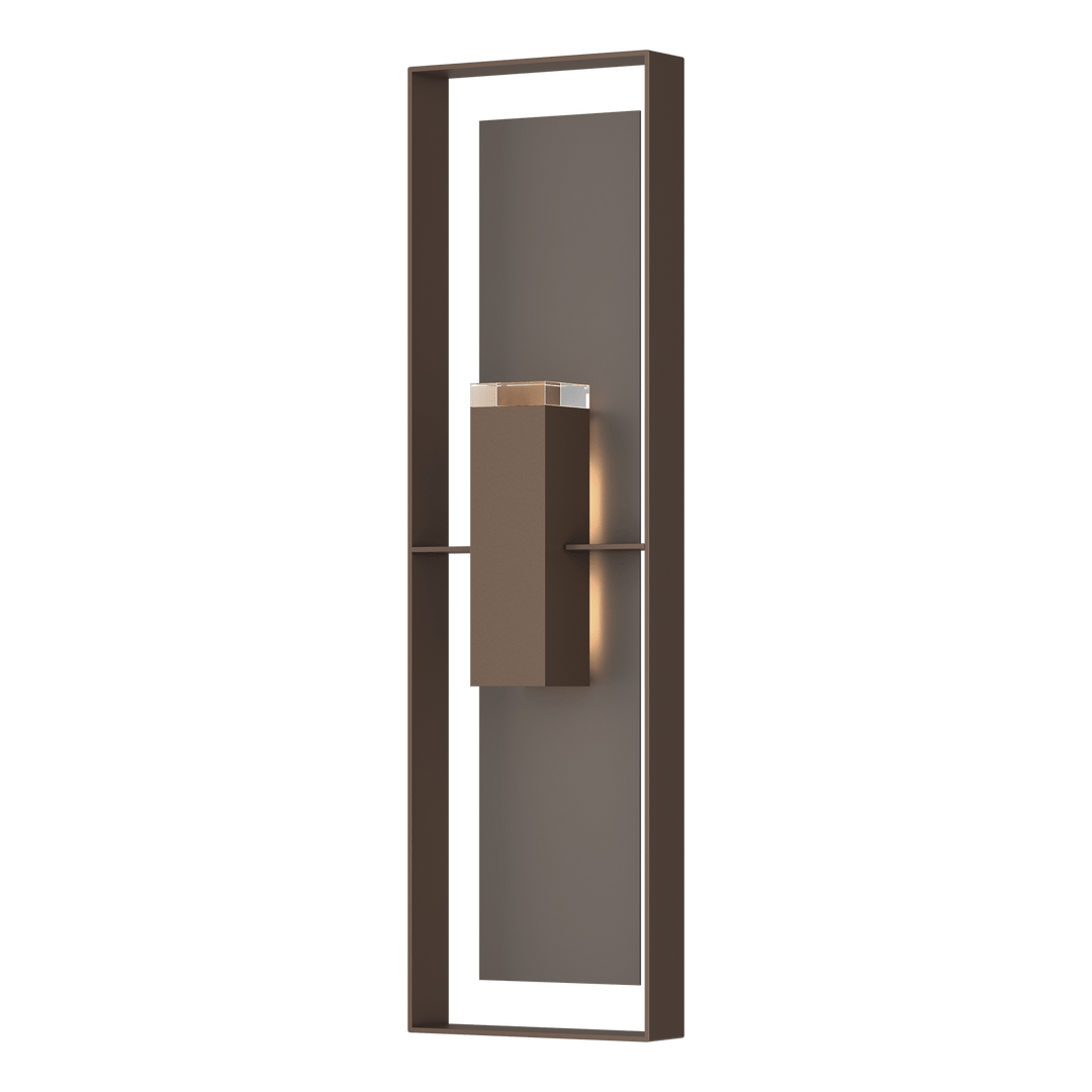 Hubbardton Forge Shadow Box Extra Tall Sconce Outdoor Wall Lights Hubbardton Forge Coastal Bronze Clear Glass (ZM) Coastal Dark Smoke