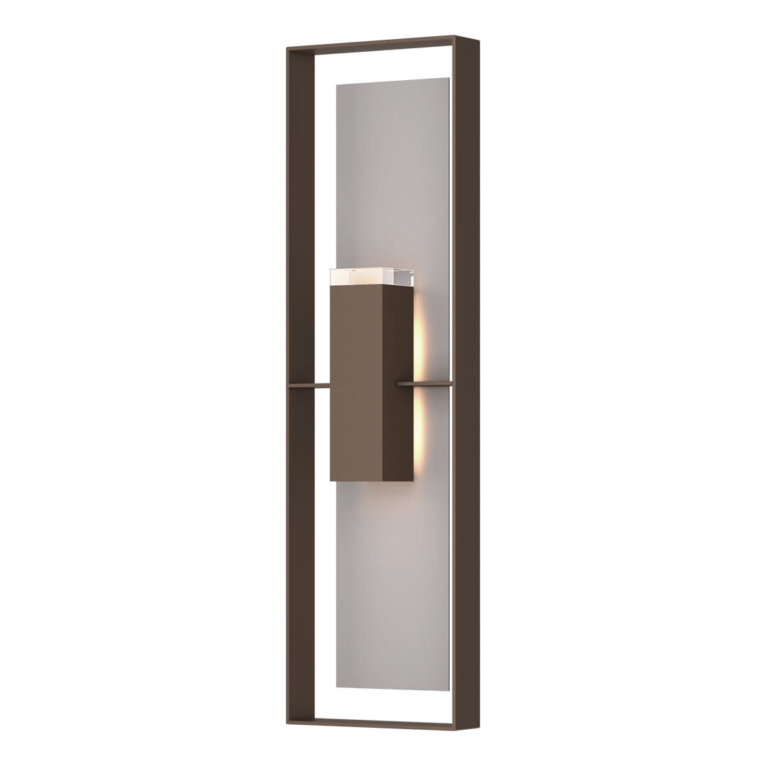 Hubbardton Forge Shadow Box Extra Tall Sconce Outdoor Wall Lights Hubbardton Forge Coastal Bronze Clear Glass (ZM) Coastal Burnished Steel