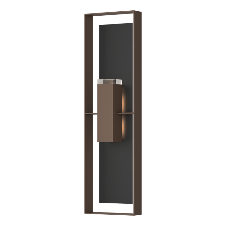 Hubbardton Forge Shadow Box Extra Tall Sconce Outdoor Wall Lights Hubbardton Forge Coastal Bronze Clear Glass (ZM) Coastal Black