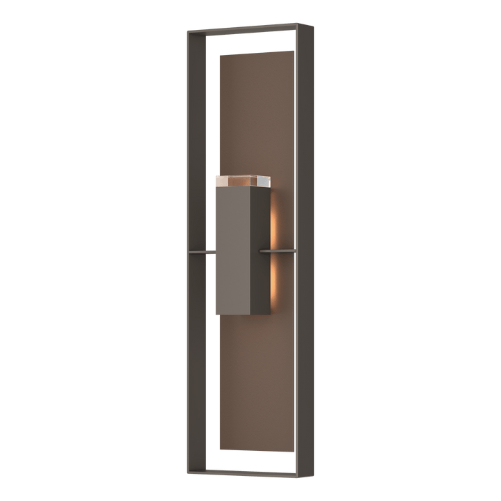 Hubbardton Forge Shadow Box Extra Tall Sconce Outdoor Wall Lights Hubbardton Forge Coastal Dark Smoke Clear Glass (ZM) Coastal Bronze