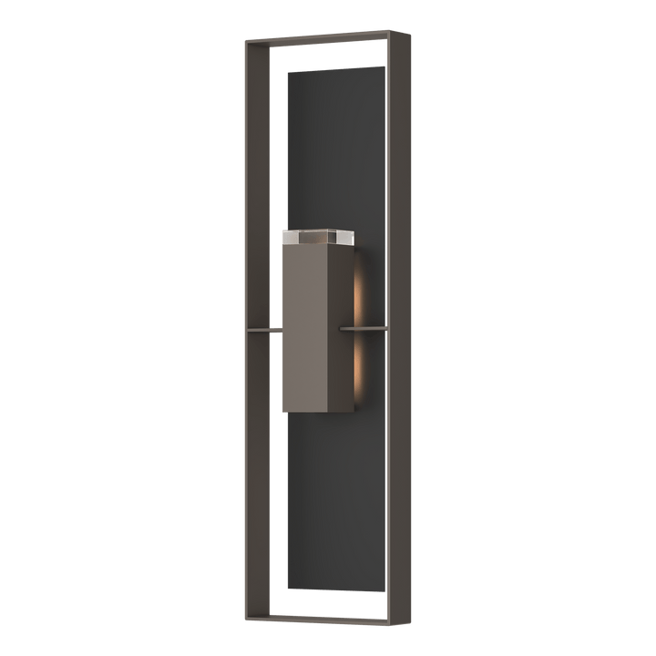 Hubbardton Forge Shadow Box Extra Tall Sconce Outdoor Wall Lights Hubbardton Forge Coastal Dark Smoke Clear Glass (ZM) Coastal Black