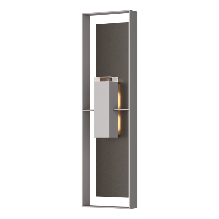 Hubbardton Forge Shadow Box Extra Tall Sconce Outdoor Wall Lights Hubbardton Forge Coastal Burnished Steel Clear Glass (ZM) Coastal Oil Rubbed Bronze