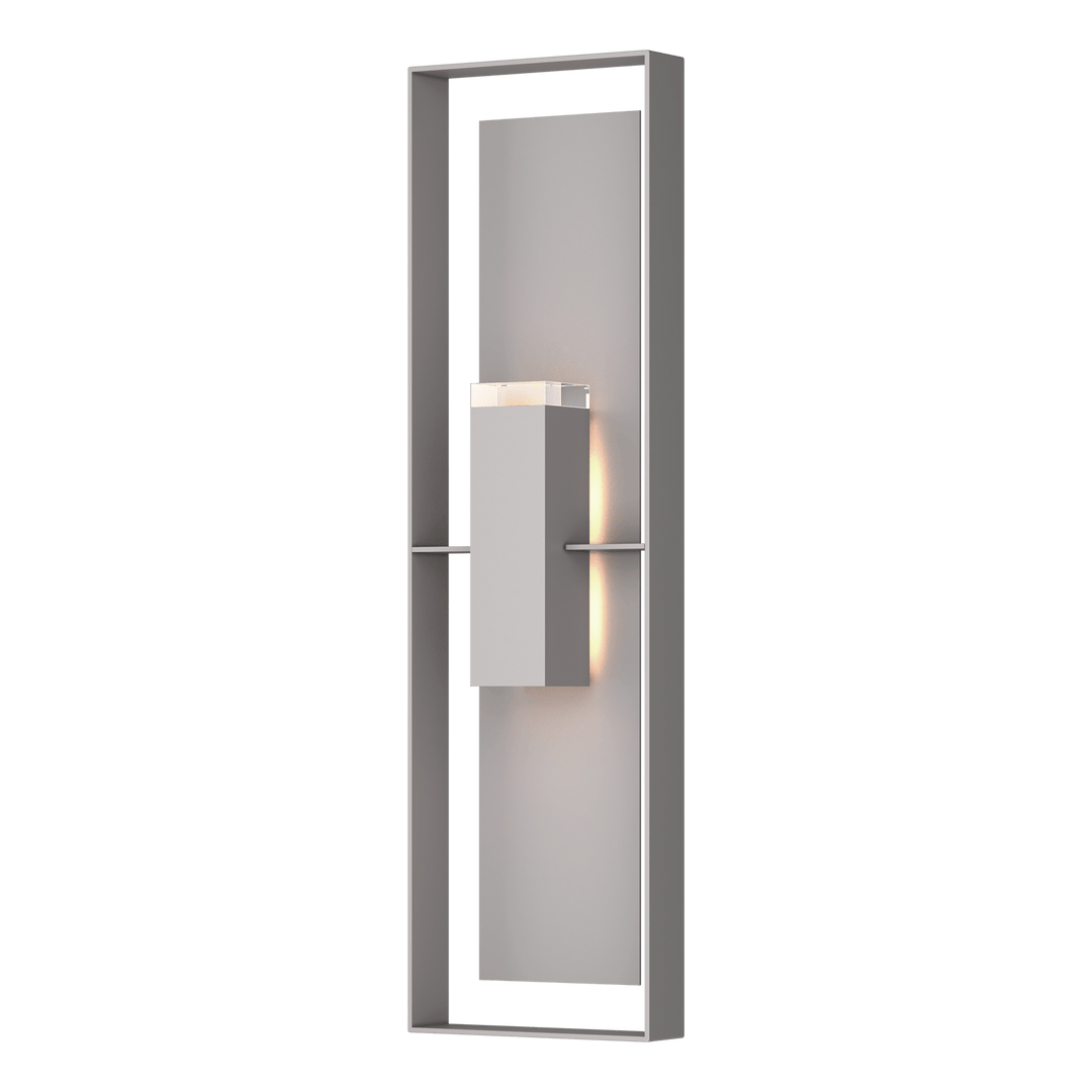 Hubbardton Forge Shadow Box Extra Tall Sconce Outdoor Wall Lights Hubbardton Forge Coastal Burnished Steel Clear Glass (ZM) Coastal Burnished Steel