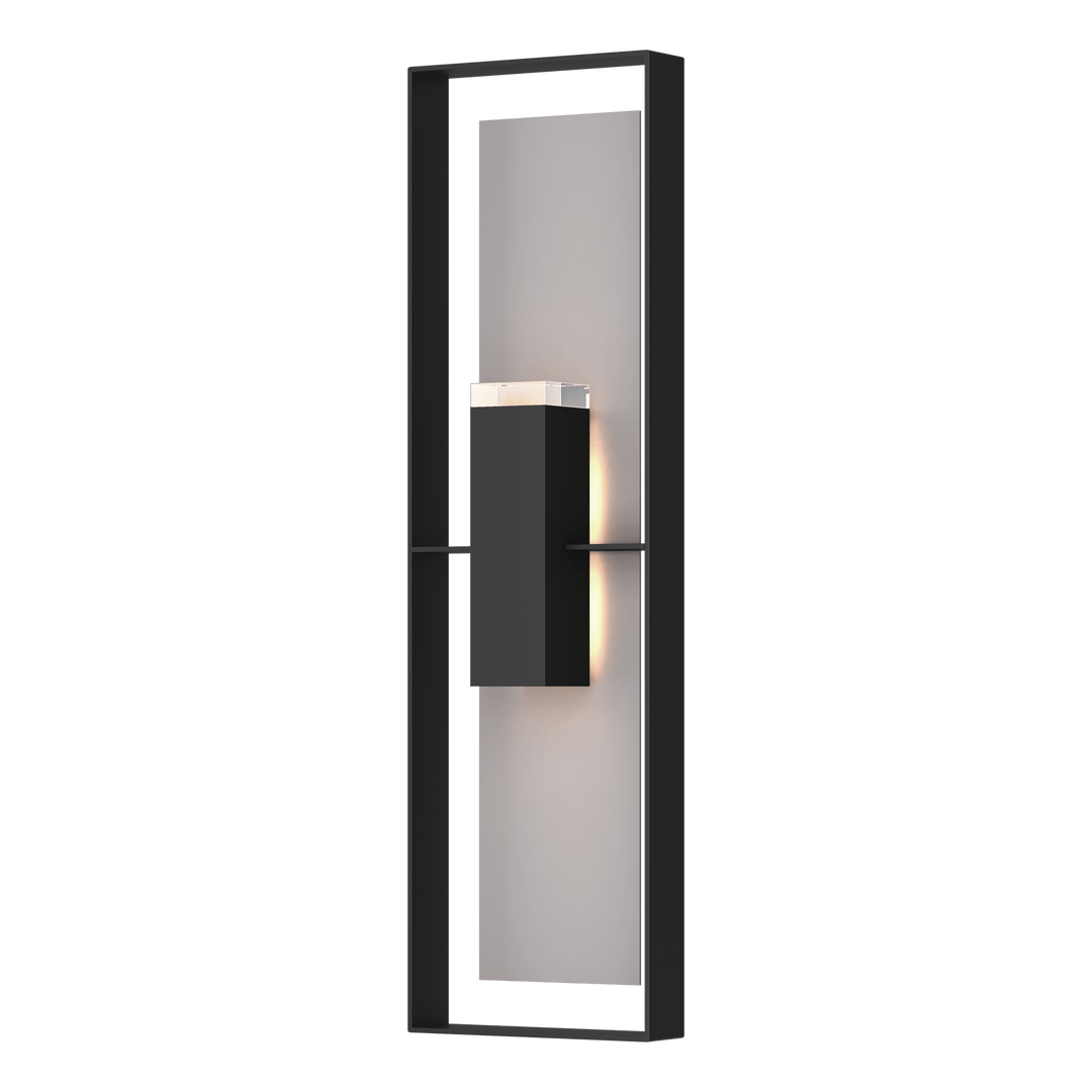 Hubbardton Forge Shadow Box Extra Tall Sconce Outdoor Wall Lights Hubbardton Forge Coastal Black Clear Glass (ZM) Coastal Burnished Steel