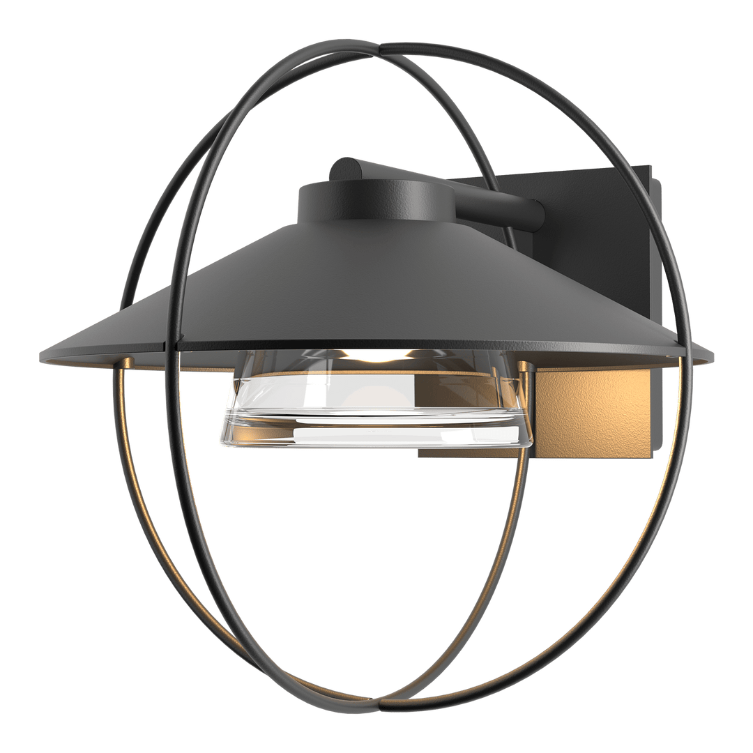 Hubbardton Forge Halo Small Outdoor Sconce Outdoor Wall Lights Hubbardton Forge Coastal Black  