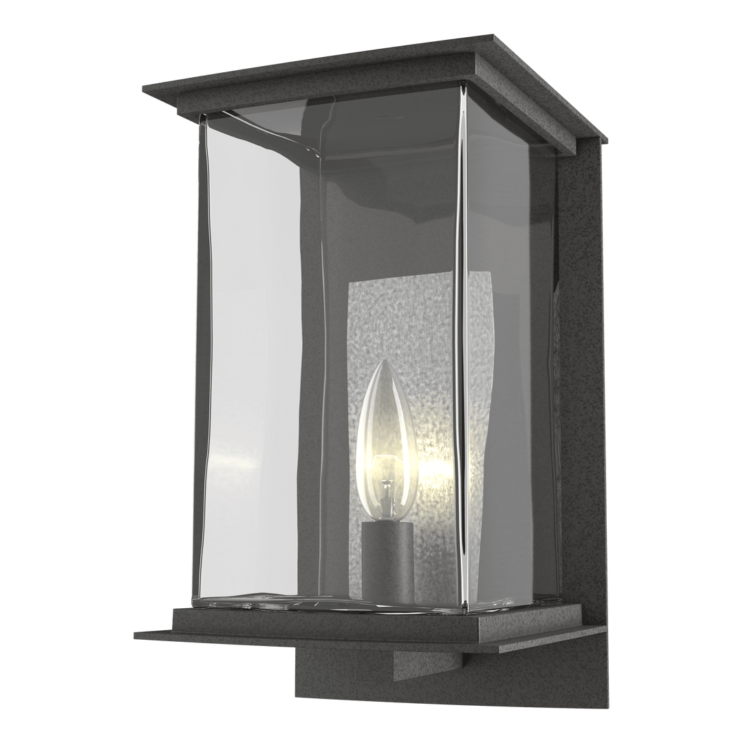 Hubbardton Forge Kingston Outdoor Medium Sconce Outdoor Wall Lights Hubbardton Forge Coastal Natural Iron Clear Glass (ZM) Translucent Vintage Platinum