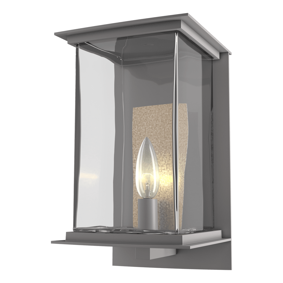 Kingston Outdoor Sconce Outdoor Wall Lights Hubbardton Forge Coastal Burnished Steel & Soft Gold 7x12.1 Clear Glass (ZM)