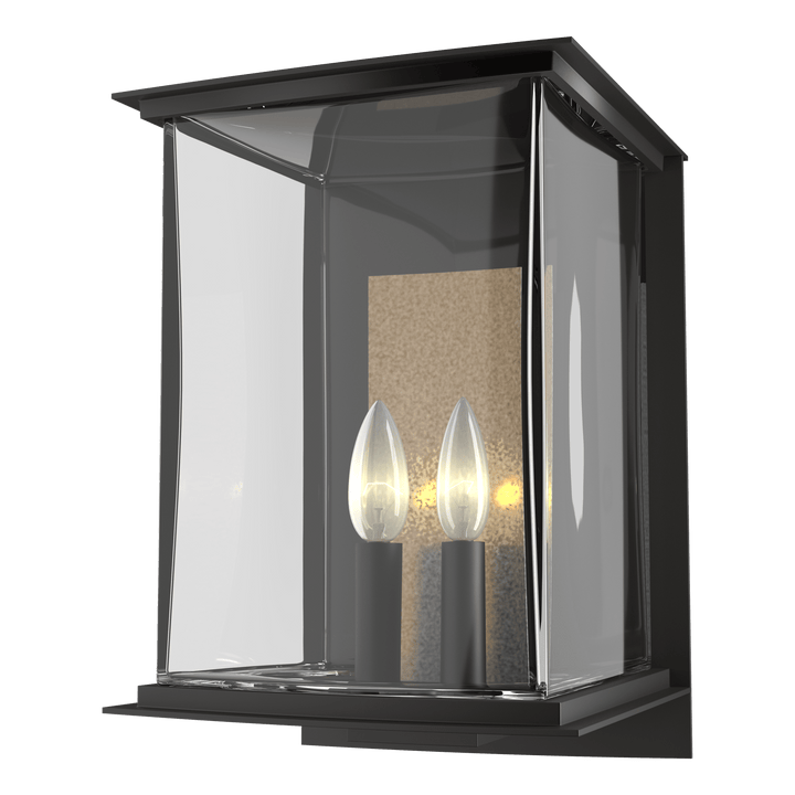 Hubbardton Forge Kingston Outdoor Large Sconce Outdoor Wall Lights Hubbardton Forge Coastal Oil Rubbed Bronze Clear Glass (ZM) Translucent Soft Gold