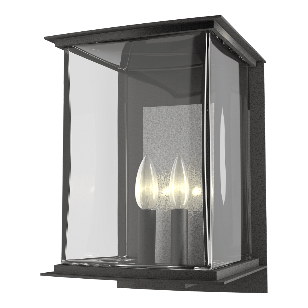 Kingston Outdoor Sconce Outdoor Wall Lights Hubbardton Forge Coastal Natural Iron  & Vintage Platinum 10x14.8 Clear Glass (ZM)