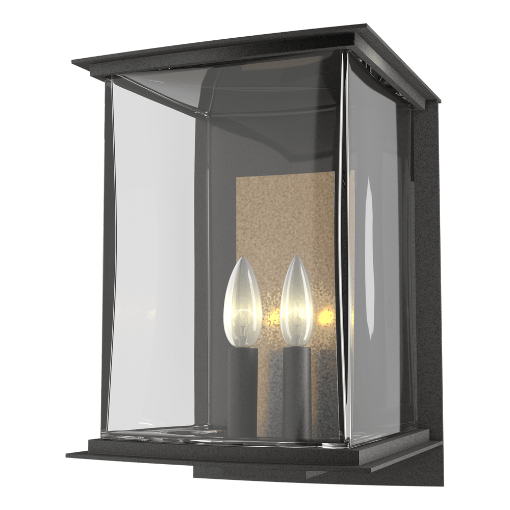 Kingston Outdoor Sconce Outdoor Wall Lights Hubbardton Forge Coastal Natural Iron & Soft Gold 10x14.8 Clear Glass (ZM)