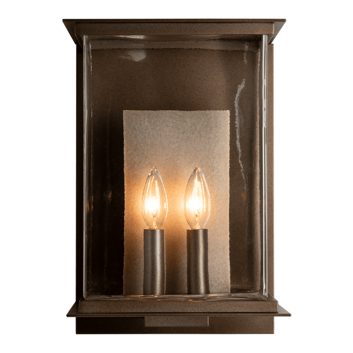 Hubbardton Forge Kingston Outdoor Large Sconce Outdoor Wall Lights Hubbardton Forge Coastal Bronze Clear Glass (ZM) Translucent Soft Gold