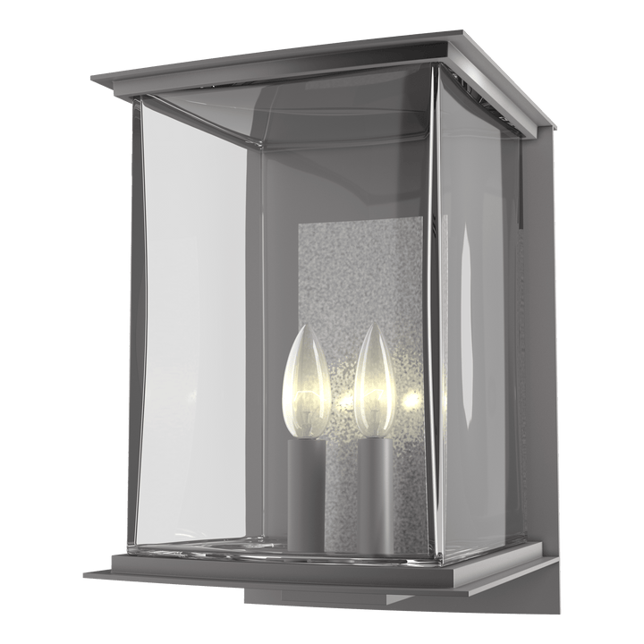 Kingston Outdoor Sconce Outdoor Wall Lights Hubbardton Forge Coastal Burnished Steel  & Vintage Platinum 10x14.8 Clear Glass (ZM)