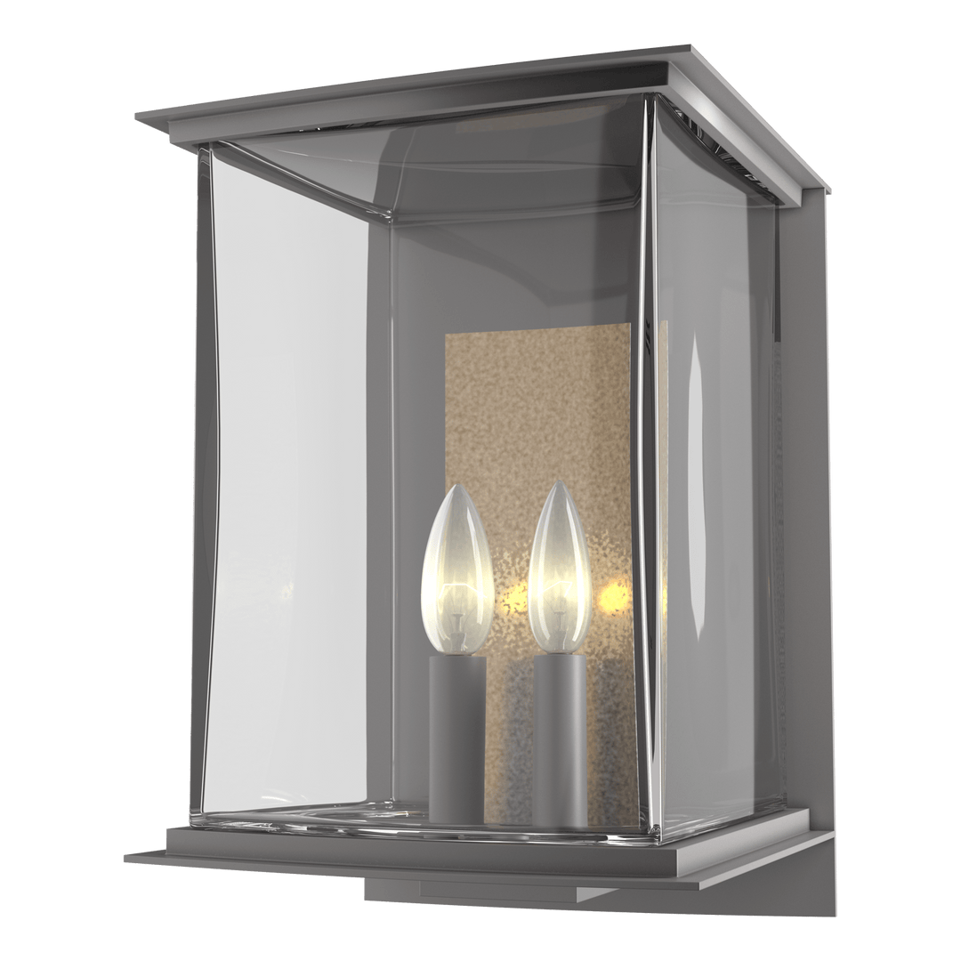 Kingston Outdoor Sconce Outdoor Wall Lights Hubbardton Forge Coastal Burnished Steel & Soft Gold 10x14.8 Clear Glass (ZM)