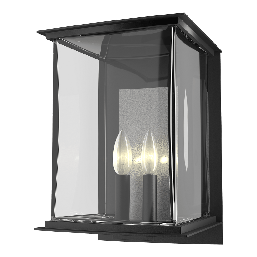 Hubbardton Forge Kingston Outdoor Large Sconce Outdoor Wall Lights Hubbardton Forge Coastal Black Clear Glass (ZM) Translucent Vintage Platinum