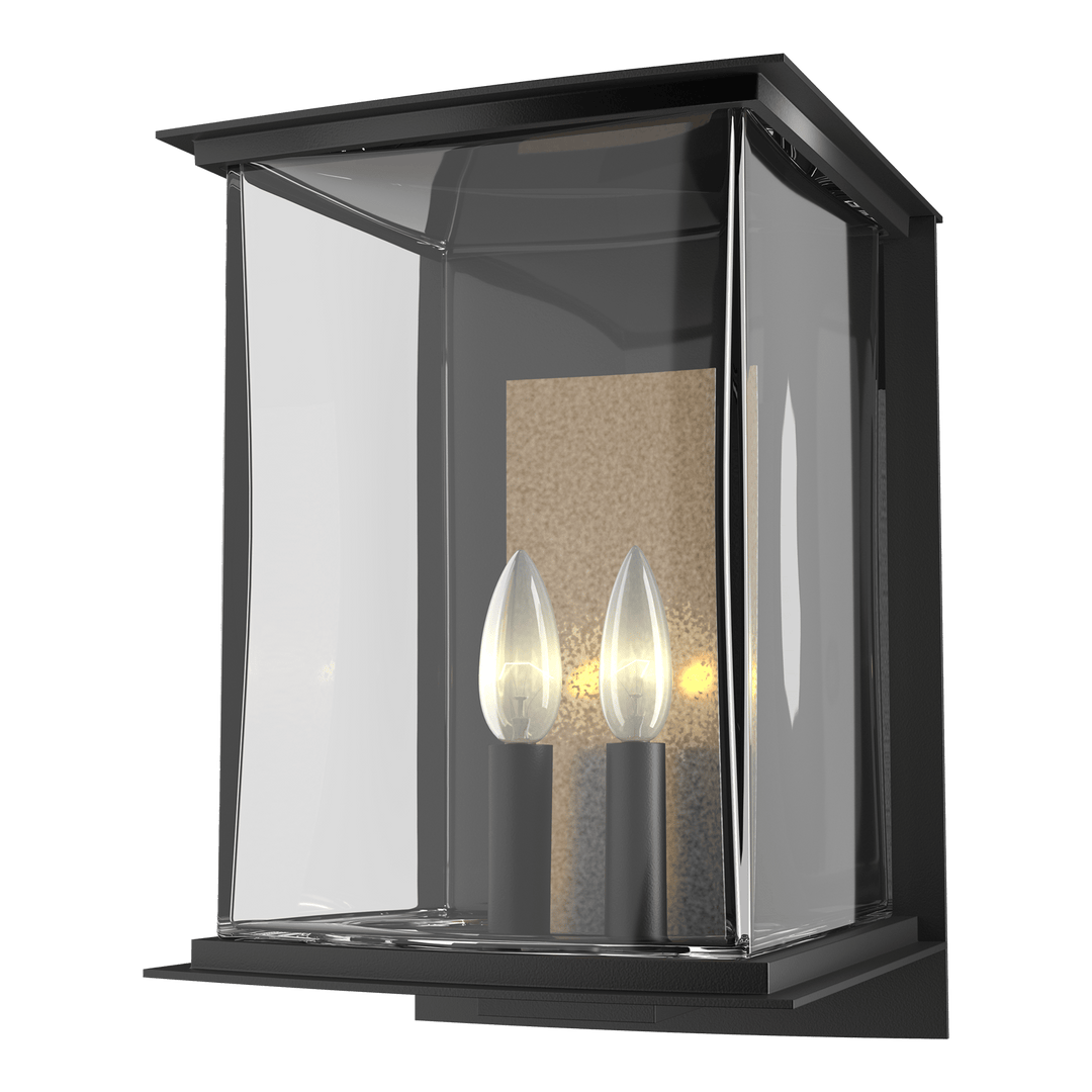 Hubbardton Forge Kingston Outdoor Large Sconce Outdoor Wall Lights Hubbardton Forge Coastal Black Clear Glass (ZM) Translucent Soft Gold