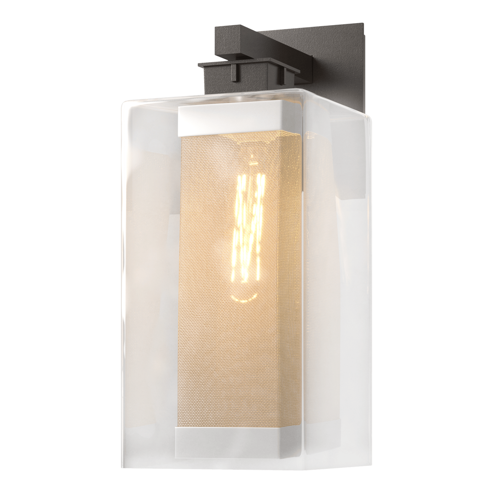 Hubbardton Forge Polaris Outdoor Large Sconce Outdoor l Wall Hubbardton Forge Coastal Oil Rubbed Bronze Clear Glass (ZM) Coastal Silver