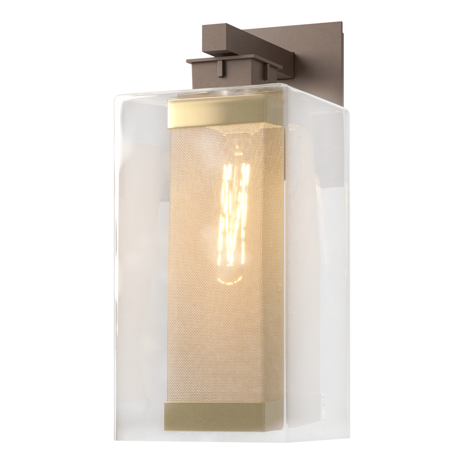 Hubbardton Forge Polaris Outdoor Large Sconce Outdoor l Wall Hubbardton Forge Coastal Bronze Clear Glass (ZM) Coastal Gold