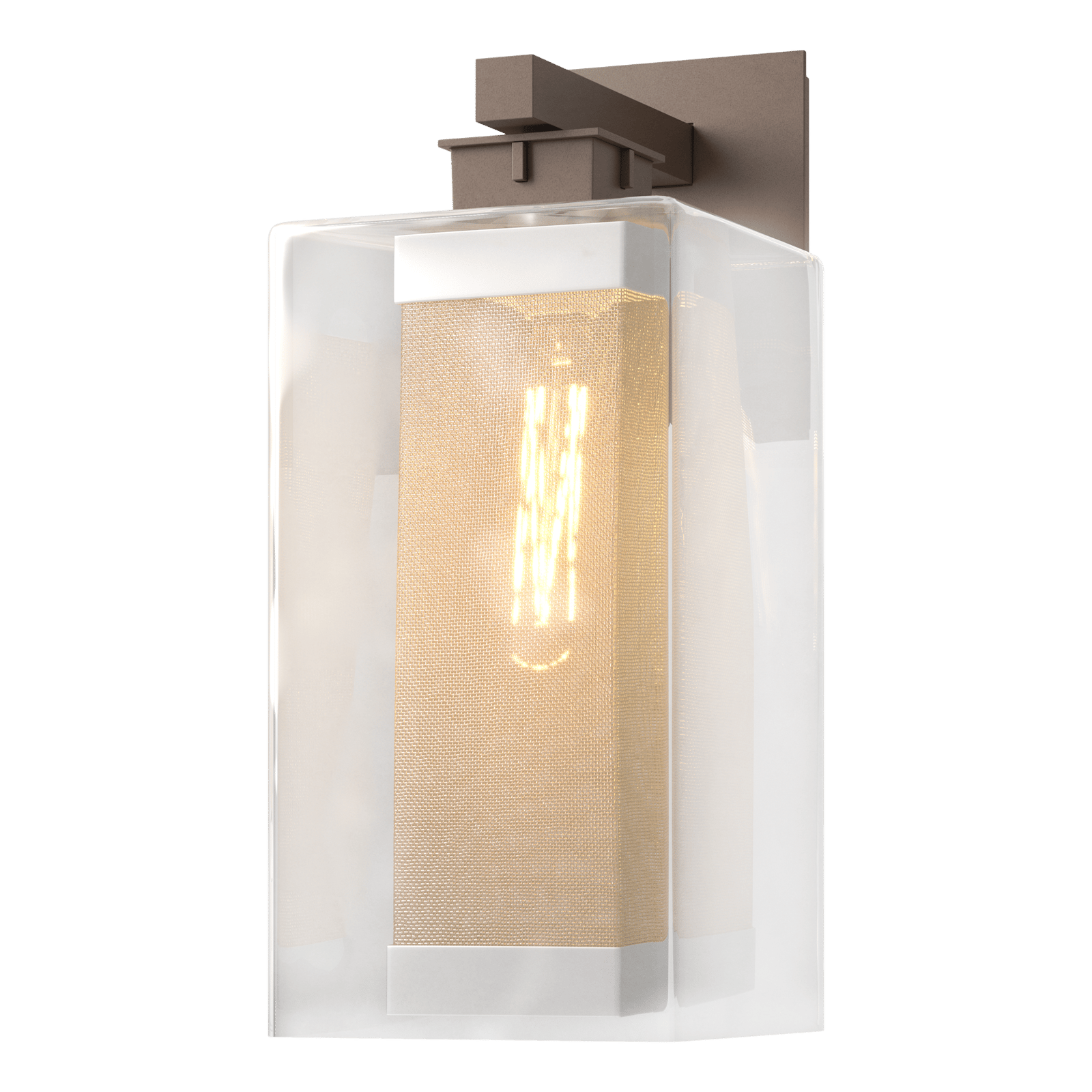 Hubbardton Forge Polaris Outdoor Large Sconce Outdoor l Wall Hubbardton Forge Coastal Bronze Clear Glass (ZM) Coastal Silver