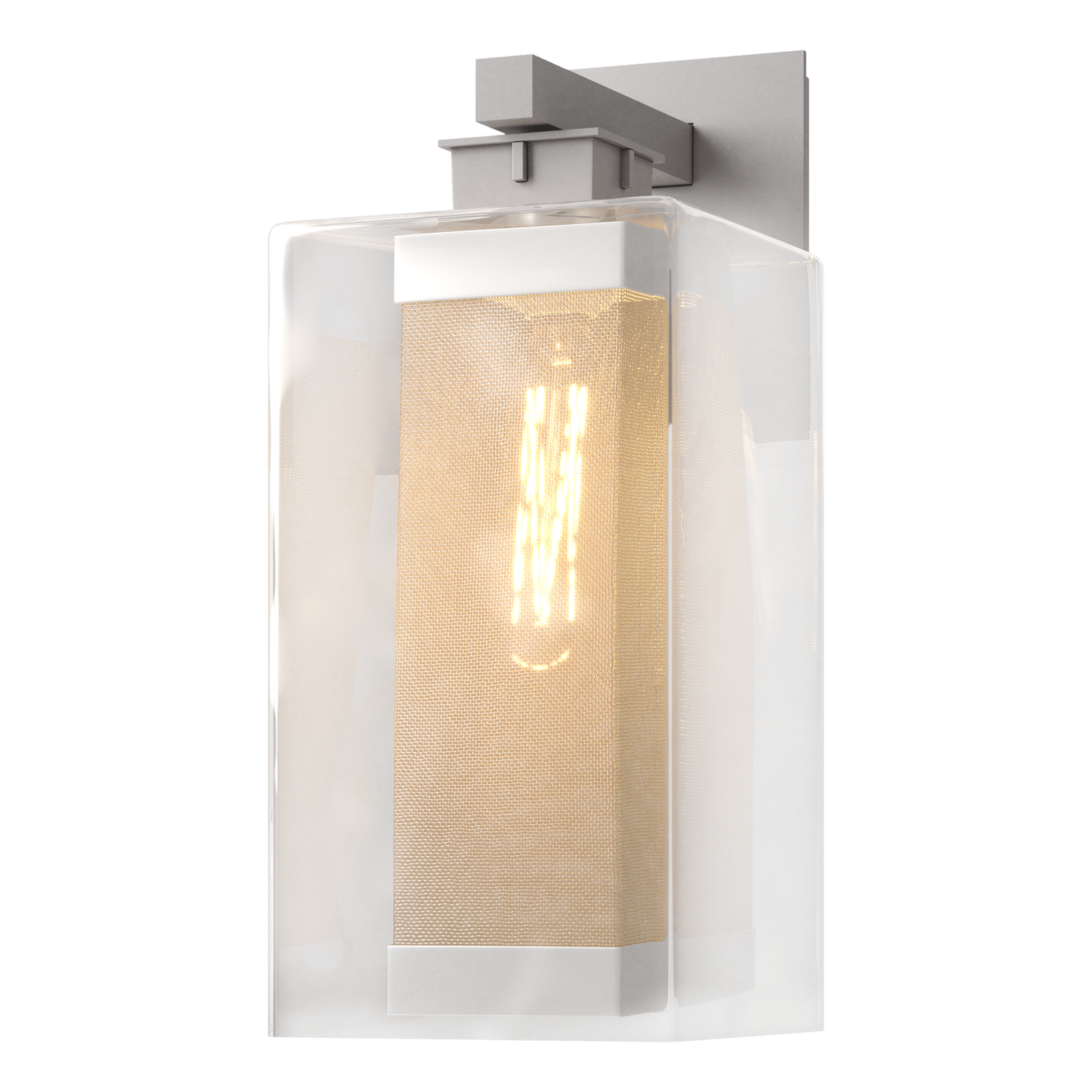 Hubbardton Forge Polaris Outdoor Large Sconce Outdoor l Wall Hubbardton Forge Coastal Burnished Steel Clear Glass (ZM) Coastal Silver