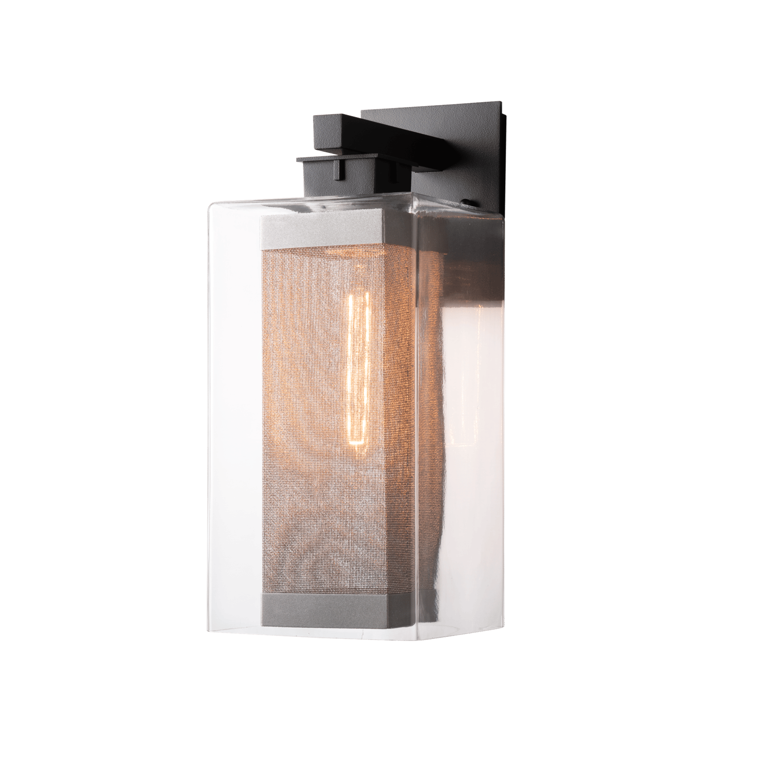 Hubbardton Forge Polaris Outdoor Large Sconce Outdoor l Wall Hubbardton Forge Coastal Black Clear Glass (ZM) Coastal Silver