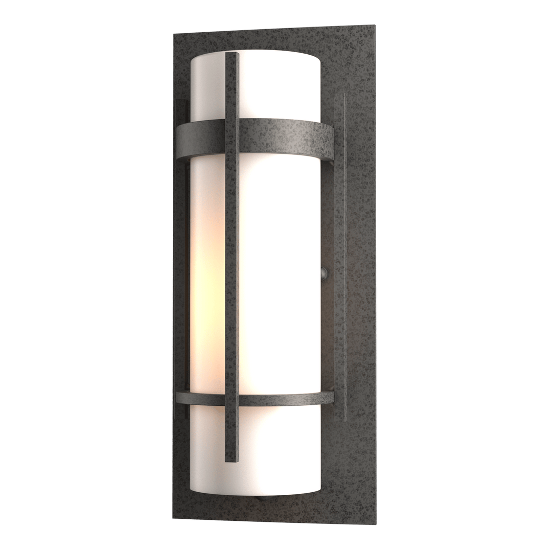 Hubbardton Forge Banded Small Outdoor Sconce Outdoor Wall Lights Hubbardton Forge Coastal Natural Iron  