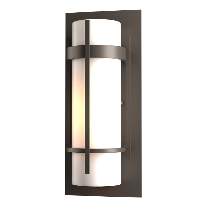 Hubbardton Forge Banded Small Outdoor Sconce Outdoor Wall Lights Hubbardton Forge Coastal Dark Smoke  