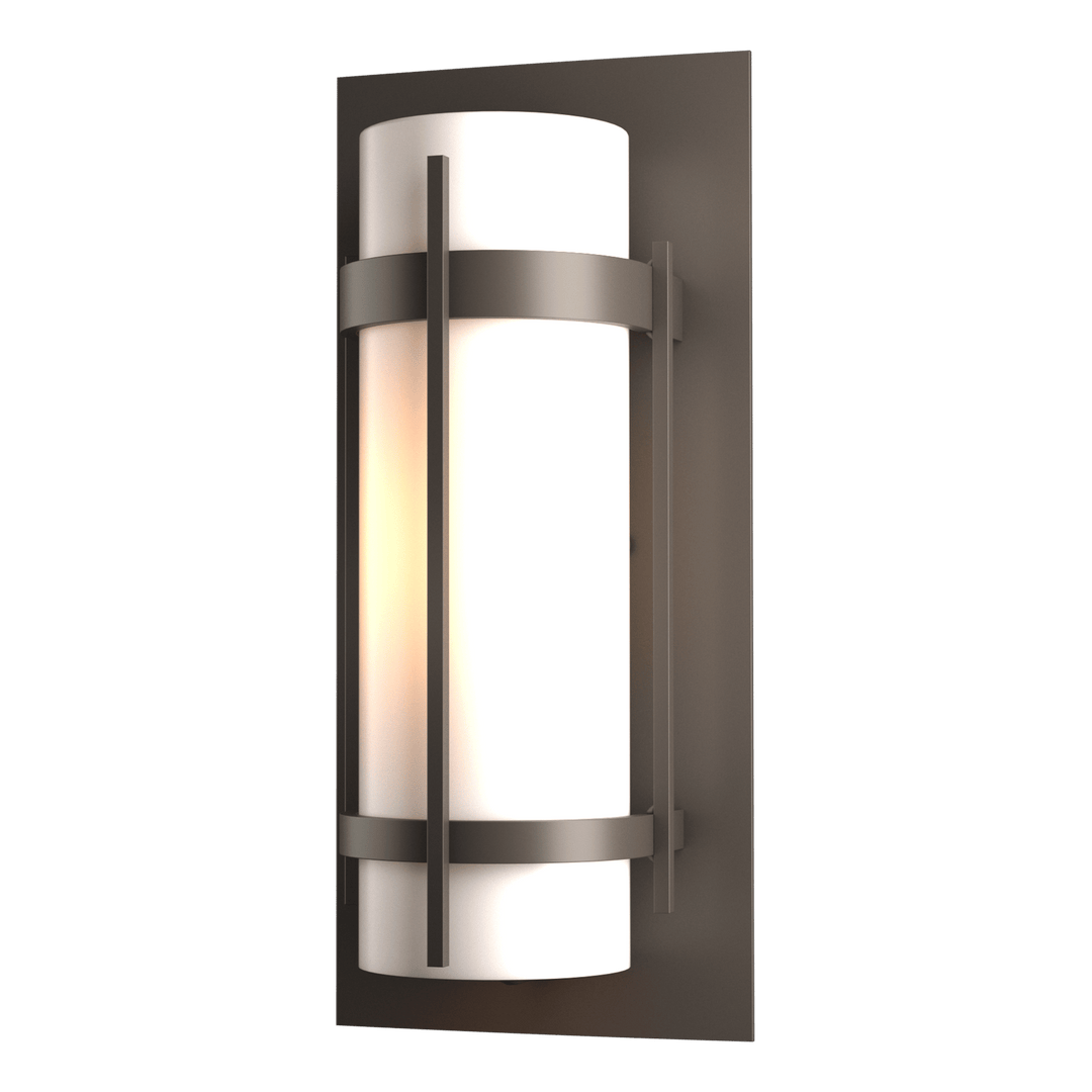 Hubbardton Forge Banded Outdoor Sconce Outdoor Wall Lights Hubbardton Forge Coastal Dark Smoke  