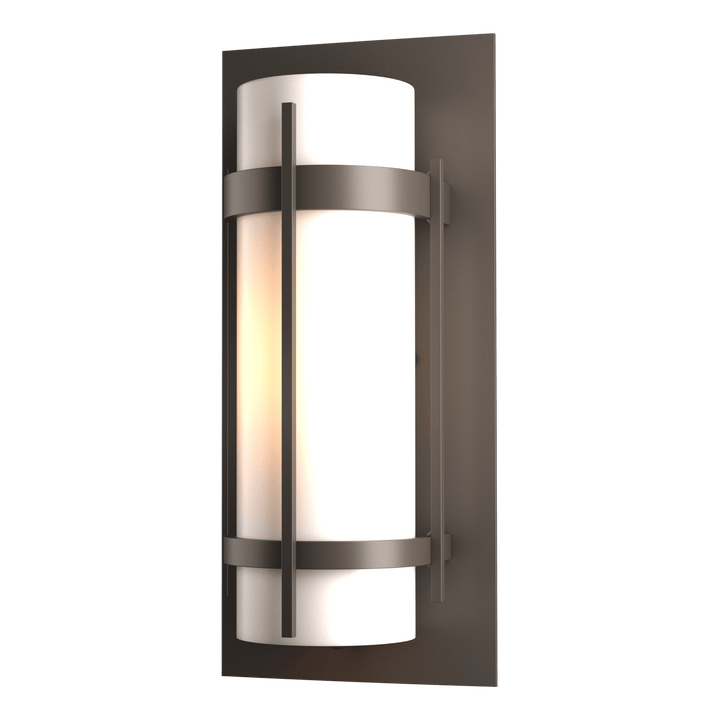 Hubbardton Forge Banded Outdoor Sconce Outdoor Wall Lights Hubbardton Forge Coastal Dark Smoke  