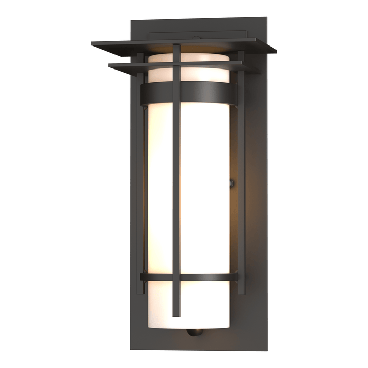 Hubbardton Forge Banded with Top Plate Small Outdoor Sconce Outdoor Wall Lights Hubbardton Forge Coastal Oil Rubbed Bronze  